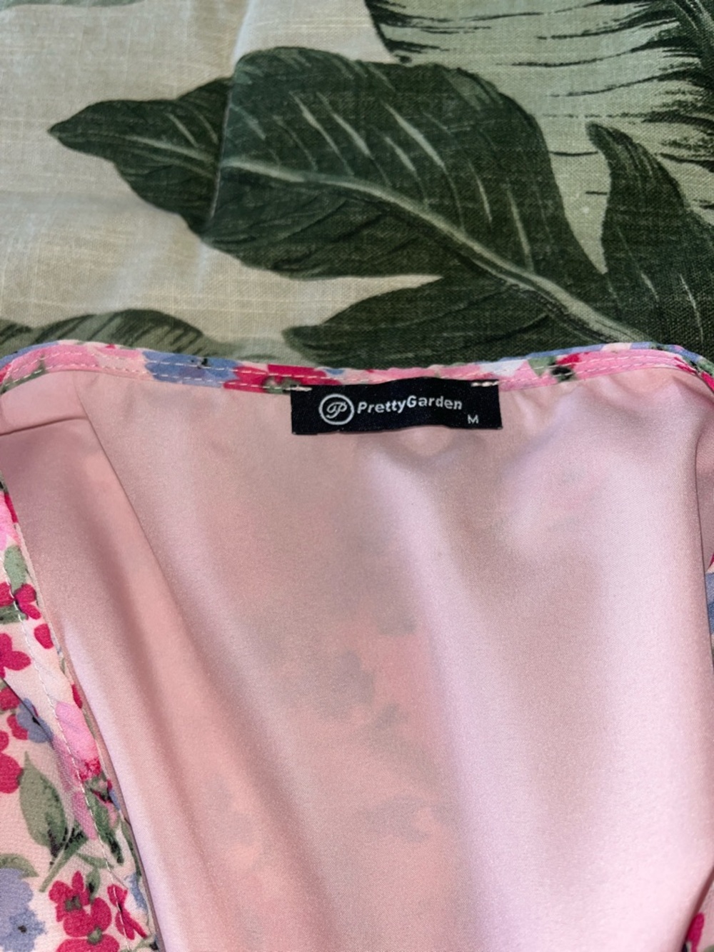 PrettyGarden Pink Floral High-Low Wrap Dress with Tie Waist - Picture 5 of 10